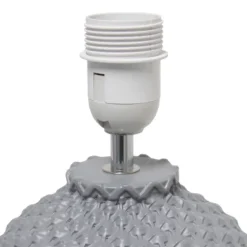 20.4" Traditional Ceramic Purled Texture Bedside Table Desk Lamp With White Fabric Drum Shade Gray - Simple Designs -Famous Lighting Store GUEST b359e532 291f 4837 b939 65fff908dea3