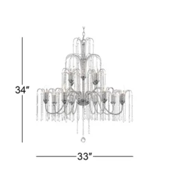 Vienna Full Spectrum Crystal Rain Chrome Chandelier 33" Wide Modern 12-Light Fixture For Dining Room House Foyer Kitchen Island Entryway Bedroom Home 5 Vienna Full Spectrum Crystal Rain Chrome Chandelier 33" Wide Modern 12-Light Fixture For Dining Room House Foyer Kitchen Island Entryway Bedroom Home -Famous Lighting Store GUEST b39b6d30 6719 4c71 ab07 94ccd2122868