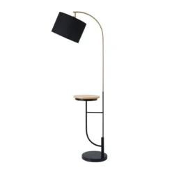65" Lana Arc Floor Lamp With Table And USB Port Black - Teamson Home -Famous Lighting Store GUEST b3e31682 b53e 4cbf a589 09757b176811