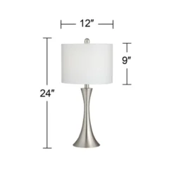 360 Lighting Gerson Modern Table Lamps 24" High Set Of 2 Brushed Nickel With Dimmers LED White Drum Shade For Bedroom Living Room Bedside Nightstand 6 360 Lighting Gerson Modern Table Lamps 24" High Set Of 2 Brushed Nickel With Dimmers LED White Drum Shade For Bedroom Living Room Bedside Nightstand -Famous Lighting Store GUEST b5a78088 1d71 4af2 a2b5 8216969fd85b