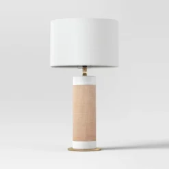 Ceramic Table Lamp With Natural Wrap White - Threshold™ 6 Ceramic Table Lamp With Natural Wrap White - Threshold™ -Famous Lighting Store GUEST b631c81c 33d1 4715 9813 066da6c38938