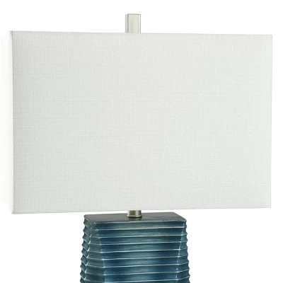 Vertical Lined Moulded Table Lamp with Steel Base Blue - StyleCraft Vertical Lined Moulded Table Lamp With Steel Base Blue - StyleCraft -Famous Lighting Store GUEST b66aac8f 12b0 4f74 824a 0e865a4edc93