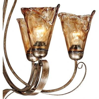 Franklin Iron Works Amber Scroll Golden Bronze Large Chandelier 31 1/2" Wide Rustic Art Glass 6-Light Fixture for Dining Room House Kitchen Island Franklin Iron Works Amber Scroll Golden Bronze Large Chandelier 31 1/2" Wide Rustic Art Glass 6-Light Fixture For Dining Room House Kitchen Island -Famous Lighting Store GUEST b885e199 3935 48a5 82d3 6d35503536e8