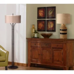 Franklin Iron Works Tristan Modern Floor Lamp 64" Tall Deep Bronze Metal Sheer Outer Linen Inner Double Drum Shade For Living Room Bedroom Office Home 9 Franklin Iron Works Tristan Modern Floor Lamp 64" Tall Deep Bronze Metal Sheer Outer Linen Inner Double Drum Shade For Living Room Bedroom Office Home -Famous Lighting Store GUEST b9f5b145 d357 4f42 b8fc 2cfb5be67eb9