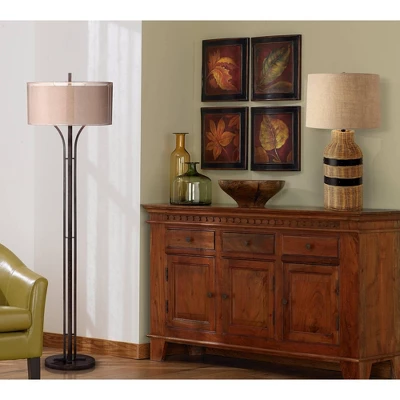 Franklin Iron Works Tristan Modern Floor Lamp 64" Tall Deep Bronze Metal Sheer Outer Linen Inner Double Drum Shade for Living Room Bedroom Office Home Franklin Iron Works Tristan Modern Floor Lamp 64" Tall Deep Bronze Metal Sheer Outer Linen Inner Double Drum Shade For Living Room Bedroom Office Home -Famous Lighting Store GUEST b9f5b145 d357 4f42 b8fc 2cfb5be67eb9