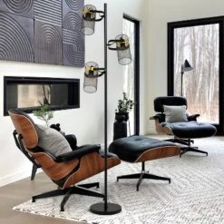 67.25" Echo Black Painted Metal Mesh Three Drum Shade Candlestick Floor Lamp - River Of Goods -Famous Lighting Store GUEST ba1df746 b029 4430 b810 c9324c5432b9