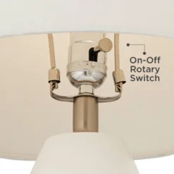 360 Lighting Modern Table Lamps 26" High Set Of 2 White Gourd Fabric Tapered Drum Shade For Bedroom Living Room House Home Bedside Nightstand Office -Famous Lighting Store GUEST bac5956b 2e3c 4ad4 83e9 85c6e9e0e874