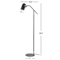 58.5" Metal Eugenio Floor Lamp (Includes LED Light Bulb) Black - JONATHAN Y -Famous Lighting Store GUEST bad088ef ea11 4014 9e39 eb7aaac2c995