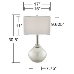 Possini Euro Design Swift Modern Table Lamp 30 1/2" Tall Mercury Glass Double Shade For Bedroom Living Room House Bedside Nightstand Office Entryway 6 Possini Euro Design Swift Modern Table Lamp 30 1/2" Tall Mercury Glass Double Shade For Bedroom Living Room House Bedside Nightstand Office Entryway -Famous Lighting Store GUEST bb63de08 a18c 45f8 b18c 5485f2285296