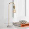 20.5" Metal/Marble Minimalist Glam Pipe Table Lamp (Includes LED Light Bulb) Brass - Jonathan Y -Famous Lighting Store GUEST bc927040 833d 4d8a 8873 7a5deb12b5c7