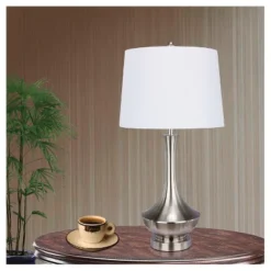 Metal Table Lamp - Brushed Steel (30")