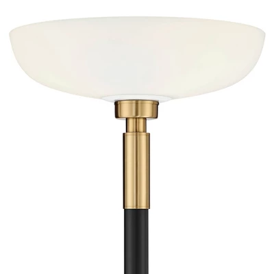 Possini Euro Design Modern Torchiere Floor Lamp Light Blaster LED 72.25" Tall Antique Brass and Matte Black Opal Glass for Living Room Bedroom Possini Euro Design Modern Torchiere Floor Lamp Light Blaster LED 72.25" Tall Antique Brass And Matte Black Opal Glass For Living Room Bedroom -Famous Lighting Store GUEST be12c436 d85f 4f80 9aaa 14a3c81bf1ce