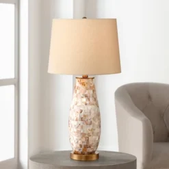 Regency Hill Cottage Table Lamps 26.5" High Set Of 2 Mother Of Pearl Tile Vase Beige Drum Shade For Living Room Family Bedroom Bedside Office 7 Regency Hill Cottage Table Lamps 26.5" High Set Of 2 Mother Of Pearl Tile Vase Beige Drum Shade For Living Room Family Bedroom Bedside Office -Famous Lighting Store GUEST bf7cd61e 852e 4653 9ae4 434eba767354