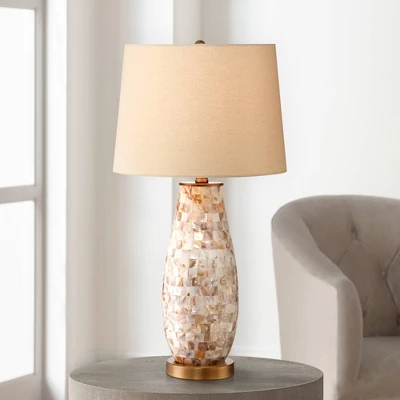 Regency Hill Cottage Table Lamps 26.5" High Set of 2 Mother of Pearl Tile Vase Beige Drum Shade for Living Room Family Bedroom Bedside Office Regency Hill Cottage Table Lamps 26.5" High Set Of 2 Mother Of Pearl Tile Vase Beige Drum Shade For Living Room Family Bedroom Bedside Office -Famous Lighting Store GUEST bf7cd61e 852e 4653 9ae4 434eba767354