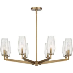 Possini Euro Design Byzantium Warm Gold Chandelier 35" Wide Modern Clear Glass Shade 8-Light Fixture For Dining Room Foyer Kitchen Island Entryway 5 Possini Euro Design Byzantium Warm Gold Chandelier 35" Wide Modern Clear Glass Shade 8-Light Fixture For Dining Room Foyer Kitchen Island Entryway -Famous Lighting Store GUEST bf8ff3df 3014 486c 88db 4df7a2b47667