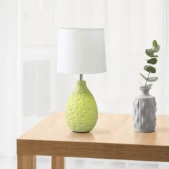 14.17" Traditional Ceramic Texture Thumbprint Tear Drop Table Desk Lamp With Tapered White Shade Green - Creekwood Home 5 14.17" Traditional Ceramic Texture Thumbprint Tear Drop Table Desk Lamp With Tapered White Shade Green - Creekwood Home -Famous Lighting Store GUEST c0043532 1722 4077 b8b6 70801fcef9ef