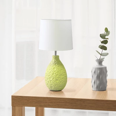 14.17" Traditional Ceramic Texture Thumbprint Tear Drop Table Desk Lamp with Tapered White Shade Green - Creekwood Home 14.17" Traditional Ceramic Texture Thumbprint Tear Drop Table Desk Lamp With Tapered White Shade Green - Creekwood Home -Famous Lighting Store GUEST c0043532 1722 4077 b8b6 70801fcef9ef