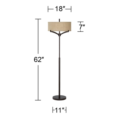 Franklin Iron Works Tremont Mid Century Modern Floor Lamp 62" Tall Deep Bronze Metal Tan Burlap Drum Shade for Living Room Bedroom Office House Home Franklin Iron Works Tremont Mid Century Modern Floor Lamp 62" Tall Deep Bronze Metal Tan Burlap Drum Shade For Living Room Bedroom Office House Home -Famous Lighting Store GUEST c07c9b52 cc00 42ab 97bb b8fda214f018