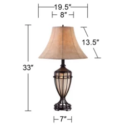 Franklin Iron Works Traditional Table Lamps 33" Tall Set Of 2 With Nightlight Brushed Iron Urn Beige Fabric Shade For Living Room Bedroom 7 Franklin Iron Works Traditional Table Lamps 33" Tall Set Of 2 With Nightlight Brushed Iron Urn Beige Fabric Shade For Living Room Bedroom -Famous Lighting Store GUEST c1365001 4a83 406c 9331 935f19afc05f