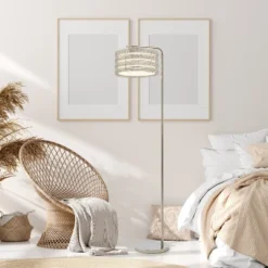 61.5" Quigley Silver Drum Shade Floor Lamp - River Of Goods -Famous Lighting Store GUEST c1e115ac 6bdb 4de5 bddc 9bbd19556efd