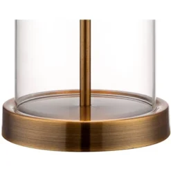 360 Lighting 26" High Cylinder Country Cottage Table Lamps Set Of 2 Fillable Clear Gold Finish Glass Metal White Shade Living Room Bedroom Bedside -Famous Lighting Store GUEST c39c00c7 acd4 4fe8 bb2d 5da094bae523