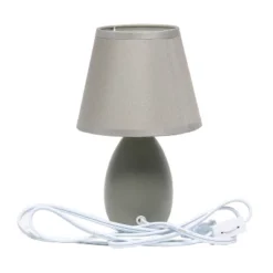 9.45" 2pk Petite Ceramic Oblong Bedside Table Desk Lamps With Matching Tapered Drum Shade Gray - Creekwood Home 6 9.45" 2pk Petite Ceramic Oblong Bedside Table Desk Lamps With Matching Tapered Drum Shade Gray - Creekwood Home -Famous Lighting Store GUEST c3f0c19f 792d 4f24 9ff1 3a75acbfcbd7