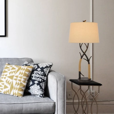 Metal Table Lamp with Rope Accents Black/Tan - Cal Lighting Metal Table Lamp With Rope Accents Black/Tan - Cal Lighting -Famous Lighting Store GUEST c4272223 08fa 4cf5 9b9b 65a1327bbdcc