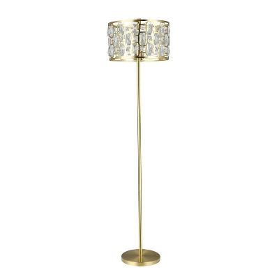 63" Cleo Glam Gold Metal and Faceted Crystal Drum Shade Floor Lamp - River of Goods 63" Cleo Glam Gold Metal And Faceted Crystal Drum Shade Floor Lamp - River Of Goods -Famous Lighting Store GUEST c489b6a5 8c9b 41a4 8bf0 8422070934b0