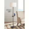 360 Lighting Caper Modern Floor Lamp With Tray Table 60 1/2" Tall Bronze USB And AC Power Outlet Off White Fabric Drum Shade For Living Room Office -Famous Lighting Store GUEST c59a263d 1643 4ef6 a72e 3607952c19f7