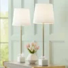 360 Lighting Phoebe Modern Buffet Table Lamps 28 1/2" Tall Set Of 2 Gold Metal White Drum Shade For Bedroom Living Room Bedside Nightstand Office Kids