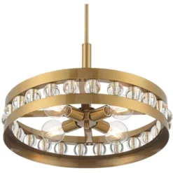 Stiffel Artyom Warm Gold Ring Pendant Chandelier 21 1/2" Wide Modern Clear Crystal Balls 4-Light Fixture For Dining Room House Foyer Kitchen Island -Famous Lighting Store GUEST c682a296 6a2b 415c 9da2 ba6a85b83702
