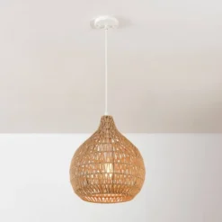 Tika 1-Light Natural Blonde Pendant Lighting With Twine Shade - Globe Electric -Famous Lighting Store GUEST c7856c15 2270 41d9 ba40 1cdd56548883