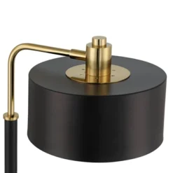 Possini Euro Design Myles Modern Mid Century Desk Lamp 24" High Black Gold With Dual USB Charging Ports Metal Drum Shade For Bedroom Living Room Home -Famous Lighting Store GUEST c95c07aa 134f 4f3a b0b8 338184566037