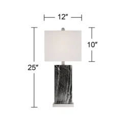 360 Lighting Connie Modern Table Lamps Set Of 2 25" High Black Faux Marble With USB Charging Ports White Rectangular Shade For Living Room House Desk 9 360 Lighting Connie Modern Table Lamps Set Of 2 25" High Black Faux Marble With USB Charging Ports White Rectangular Shade For Living Room House Desk -Famous Lighting Store GUEST c9e5a49e 8c74 471f 87b6 8ce8fcf7d05a