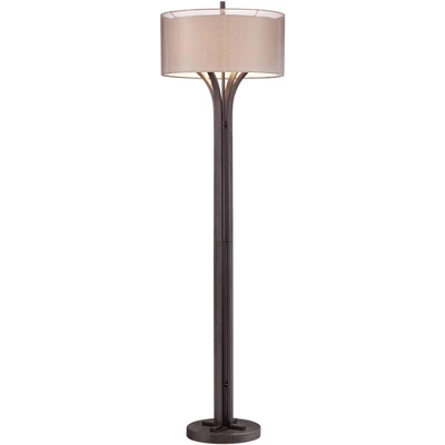 Franklin Iron Works Tristan Modern Floor Lamp 64" Tall Deep Bronze Metal Sheer Outer Linen Inner Double Drum Shade for Living Room Bedroom Office Home Franklin Iron Works Tristan Modern Floor Lamp 64" Tall Deep Bronze Metal Sheer Outer Linen Inner Double Drum Shade For Living Room Bedroom Office Home -Famous Lighting Store GUEST ca059690 ae65 41db a94a d60b03e8d1ea