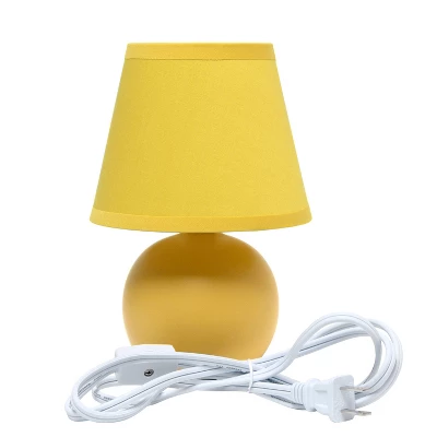 8.66" Petite Ceramic Orb Base Bedside Table Desk Lamp with Matching Tapered Drum Fabric Shade Yellow - Creekwood Home 8.66" Petite Ceramic Orb Base Bedside Table Desk Lamp With Matching Tapered Drum Fabric Shade Yellow - Creekwood Home -Famous Lighting Store GUEST cad1a9a0 135f 44cf 8ac9 e949b5129959