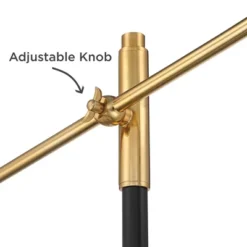 Possini Euro Design Modern Pharmacy Floor Lamp 54" Tall Matte Black Warm Gold Adjustable Metal Shade For Living Room Reading House 4 Possini Euro Design Modern Pharmacy Floor Lamp 54" Tall Matte Black Warm Gold Adjustable Metal Shade For Living Room Reading House -Famous Lighting Store GUEST cca0f308 245b 4e3f 9ac5 67ef66ca0dcb