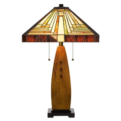 27" Resin Contemporary Mission Table Lamp with Tiffany Glass Shade - Cal Lighting 27" Resin Contemporary Mission Table Lamp With Tiffany Glass Shade - Cal Lighting -Famous Lighting Store GUEST cd30c2fa a2fa 4786 b645 ed4f8083add0