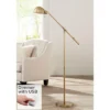 360 Lighting Traditional Pharmacy Floor Lamp With USB Charging Port 55" Tall Brass Dome Shade Adjustable Arm For Living Room Reading