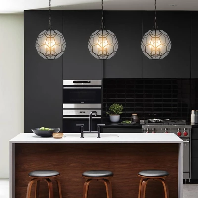 13.5" 3-Light Bee Modern Farmhouse Iron/Glass LED Pendant Oil Rubbed Bronze/Clear - JONATHAN Y 13.5" 3-Light Bee Modern Farmhouse Iron/Glass LED Pendant Oil Rubbed Bronze/Clear - JONATHAN Y -Famous Lighting Store GUEST d0768c35 2176 4b2e a730 ebe095b4e9be