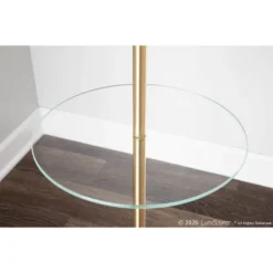 Chloe Contemporary Shelf Floor Lamp With Marble Base/Glass Shelf And Linen Shade White (Includes LED Light Bulb) - LumiSource -Famous Lighting Store GUEST d1229d52 fa7d 4830 8080 d52ae7b5e779