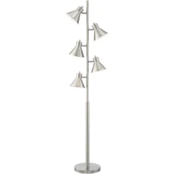 360 Lighting Modern Floor Lamp 5-Light Tree 70" Tall Brushed Nickel Metal Adjustable Heads For Living Room Reading Bedroom Office -Famous Lighting Store GUEST d137c670 7bd9 47f8 979e cd74d74b1b61