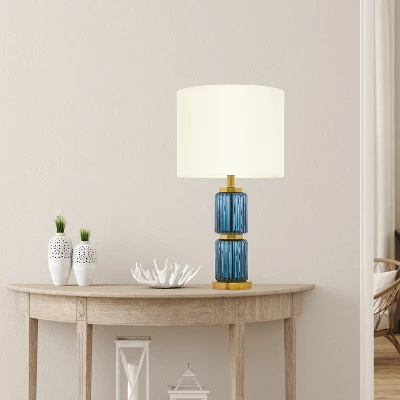 19.5" Vivian Cylinder Base Table Lamp Blue/Gold - River of Goods 19.5" Vivian Cylinder Base Table Lamp Blue/Gold - River Of Goods -Famous Lighting Store GUEST d29716be b1d6 448f 8e06 5c648e26b247