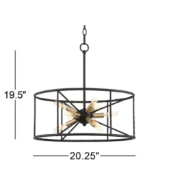 Possini Euro Design La Vista Black Chandelier 20 1/4" Wide Modern Sputnik 9-Light Fixture For Dining Room House Foyer Kitchen Island Entryway Bedroom -Famous Lighting Store GUEST d36ec028 4b97 4617 9dd0 17d7c36e34ba