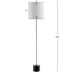 60.5" Marble/Metal Levitt Floor Lamp (Includes LED Light Bulb) Silver - JONATHAN Y -Famous Lighting Store GUEST d4ec62f1 a258 4940 a5b1 d80595b55e28