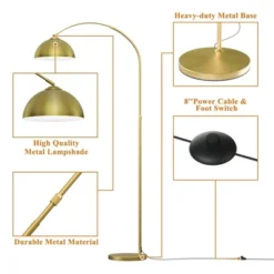 Frate Arc Floor Lamp For Reading Working, 90°Rotatable Metal Shade, 2 Colors Lampshades, Height Adjustable, 71 Inch(Bulb Not Included)-The Pop Home -Famous Lighting Store GUEST d5a225de 678d 429e b2ab 0afc2589da69