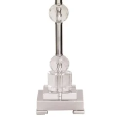 Glass Table Lamp With Drum Shade Silver - Olivia & May -Famous Lighting Store GUEST d61482fa 84e9 41e0 b6ab 3a499cd81cdf