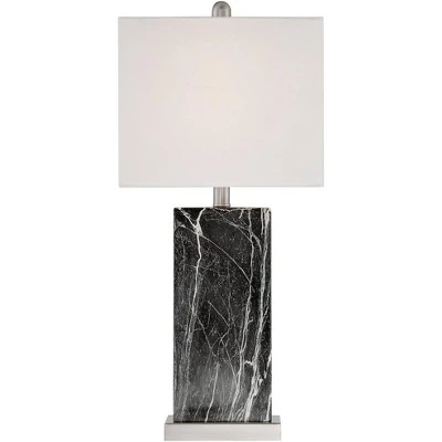 360 Lighting Connie Modern Table Lamps Set of 2 25" High Black Faux Marble with USB Charging Ports White Rectangular Shade for Living Room House Desk 360 Lighting Connie Modern Table Lamps Set Of 2 25" High Black Faux Marble With USB Charging Ports White Rectangular Shade For Living Room House Desk -Famous Lighting Store GUEST d65ccb1a 0e4c 4d8b 9773 5f7676ddddc4