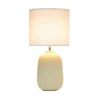 20.4" Traditional Ceramic Purled Texture Bedside Table Desk Lamp With White Fabric Drum Shade Yellow - Simple Designs -Famous Lighting Store GUEST d75ce627 0e08 4a4f 9577 ddf591e388e7