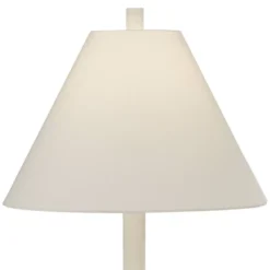 360 Lighting Modern Table Lamps 24 1/2" High Set Of 2 White Sculpture Fabric Cone Shade For Bedroom Living Room House Home Bedside Nightstand Office 4 360 Lighting Modern Table Lamps 24 1/2" High Set Of 2 White Sculpture Fabric Cone Shade For Bedroom Living Room House Home Bedside Nightstand Office -Famous Lighting Store GUEST d8073110 d14d 4050 bcc2 3404f2947cd8